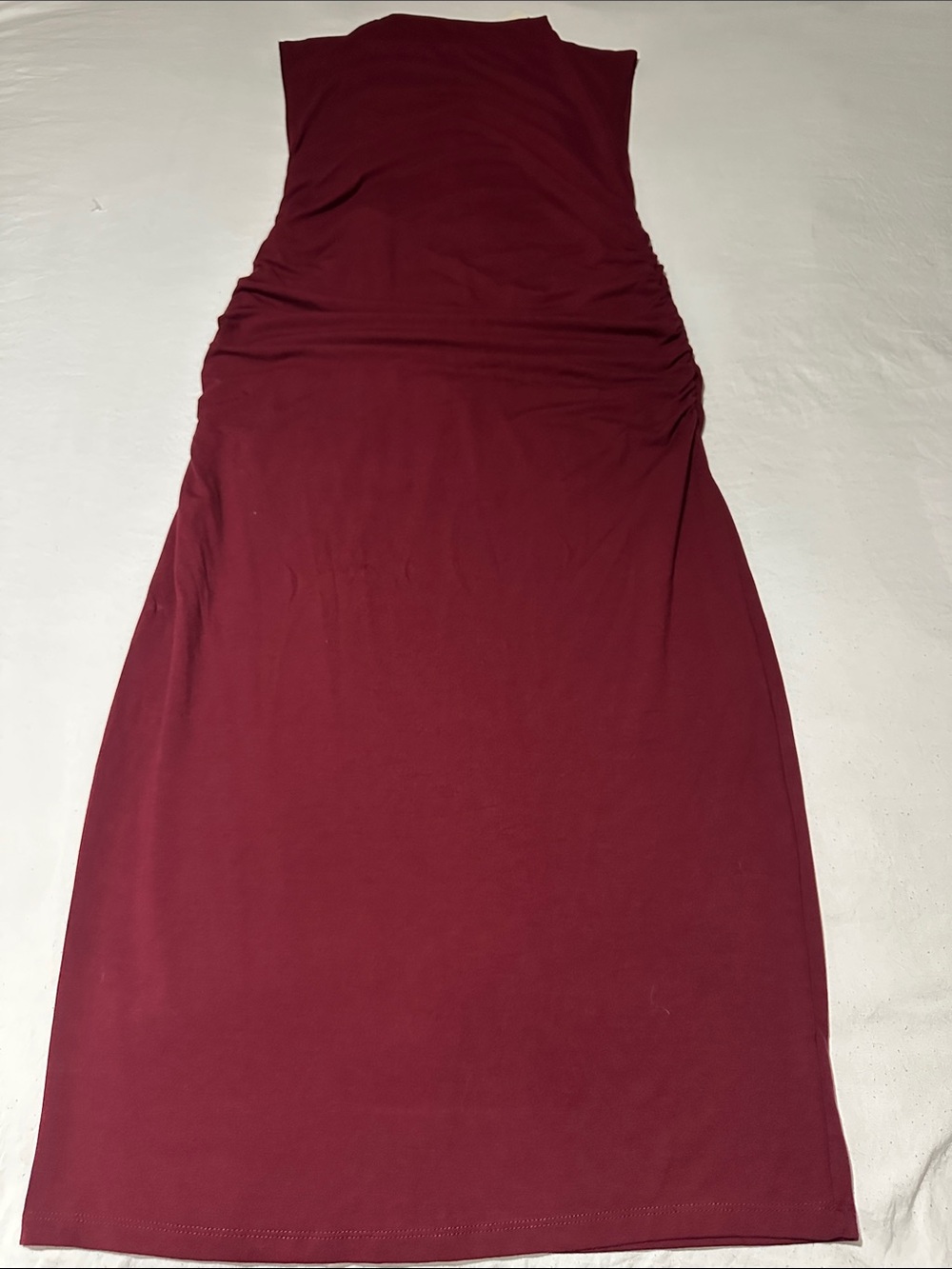 a new day Burgundy Maxi Skirt with Side Ruching